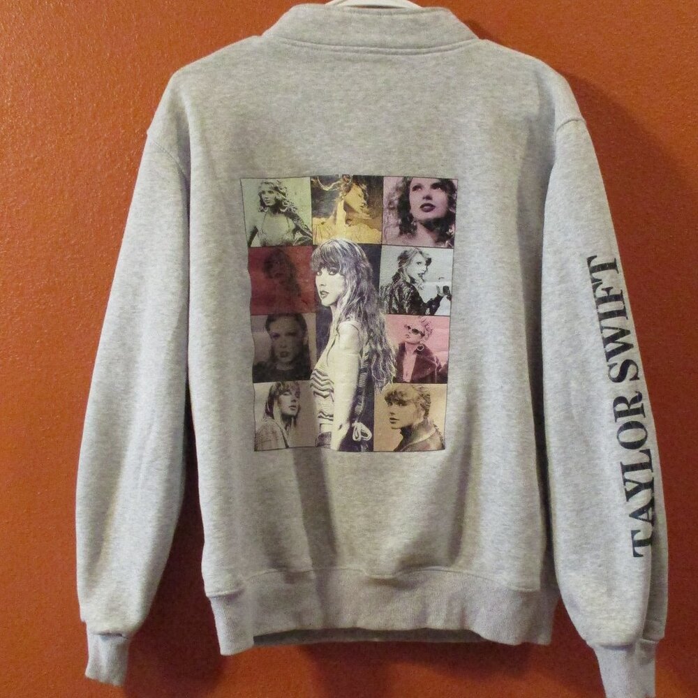 Taylor Swift Sweatshirt Era Tour Woman Medium Gray Black Blue Long Sleeve - Picture 10 of 13